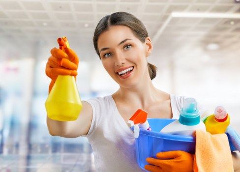 Local carpet cleaning service preparing a carpet for deep cleaning