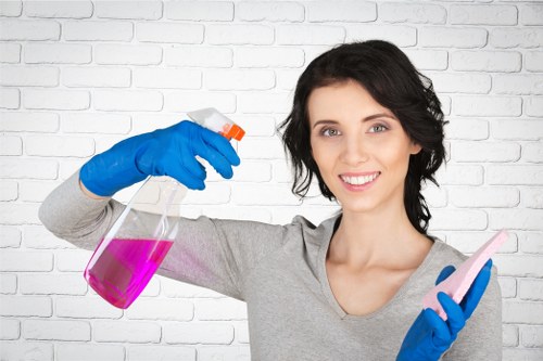Close-up of fabric sofa stain removal in Childs Hill