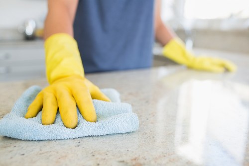 Professional hot water extraction cleaning a carpet