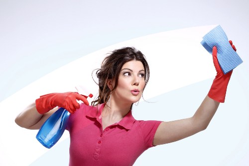 Management reviewing health and safety procedures for carpet cleaning